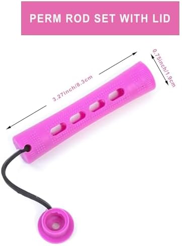 Perm Rods Set for Natural Hair, 40Pcs Plastic Cold Wave Rods, Heatless Perming Rods Hair Curler for Women, DIY Hairdressing Tools, Purple, 0.75 Inch - Image 3