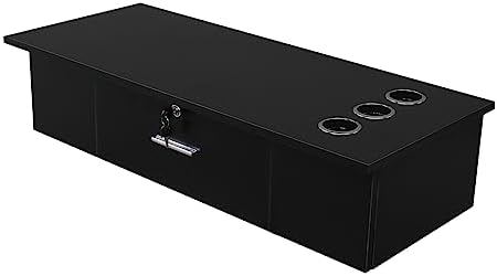 Salon Stations for Hair Stylist, Wall Mount Styling Station Classic Locking Barber Stations Beauty Salon Equipment with Drawer (with 1 Drawers &3 Hair Dryer, Black) by Volowoo