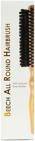 Fuller Brush Natural Beechwood Hairbrush - Ergonomic Contoured Handle - Genuine Boar Bristles - Spiral Tufting Pattern for Curls & Bobs - Style & Wave with Natural Shine (All Round) - Image 6