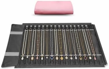 Travel Necklace Organizer, Tangle Free Jewelry Case, 16 Slots by SCIKHEFT