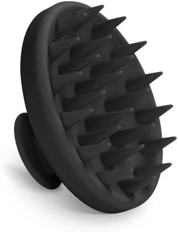 Meartchy Silicone Scalp Massager, Scalp Scrubber for Hair Growth with Soft Bristles, Scalp Exfoliator Brush Dandruff Removal Shampoo Brush for Wet Dry Scalp Care (Black) by Meartchy