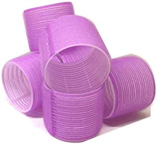 6 Pack Super Jumbo Self Grip Hair Rollers Pro Salon Hairdressing - Big Curlers Create Volume For Long Hair (Purple) by THE+UM24