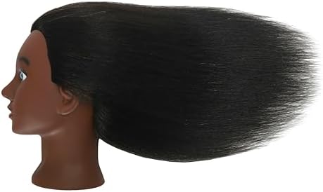 100% Real Human Hair Mannequin Head with Stand Manikin Cosmetology Doll Training Head for Hairdresser Practice Braiding Styling Curling Cutting Display - Image 3