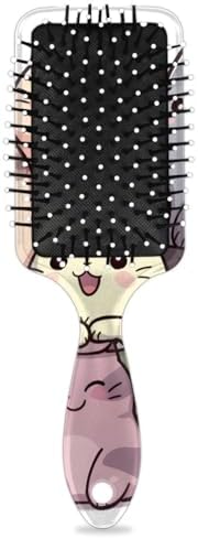 Hair Curler Brush Cartoon Cat Detangling Hair Brush for All Hair Types,Hair Straightener Brush Wet and Dry Hair for Adults and Hair Brush for Women - Image 2