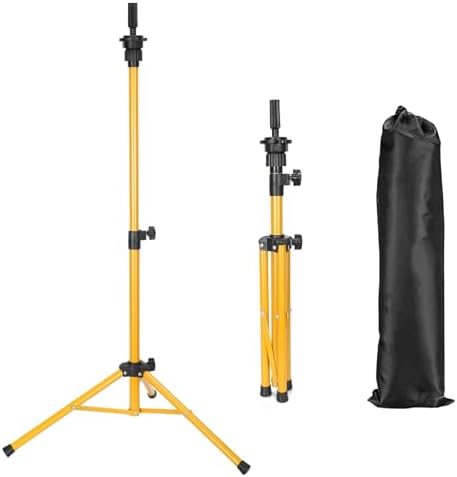 Mannequin Head Stand, Adjustable Wig Head Stand, Reinforced Metal Mannequin Head Stand Wig Stand Tripod for Cosmetology Hairdressing Training (gold, 48inch) by Unknown
