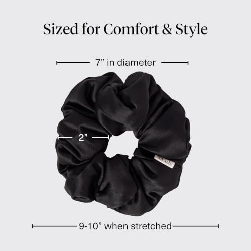 Kitsch Pillow Satin Scrunchies for Women - Black, 4pcs - Image 7