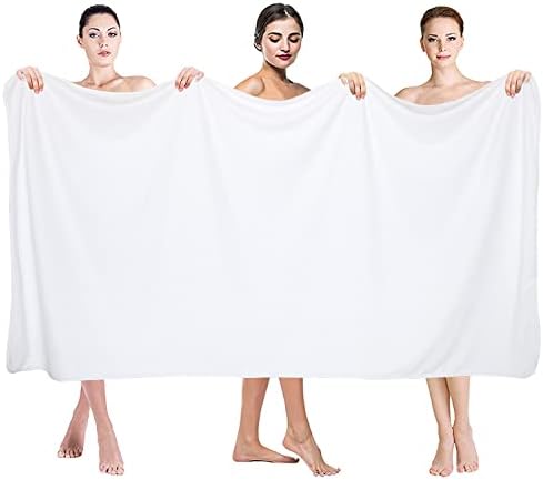 JML Microfiber Bath Towels, White, 35" x 70", 2 Pack - Image 3