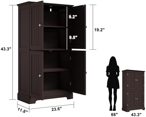 ChooChoo Bathroom Floor Cabinet with Adjustable Shelves - Image 3