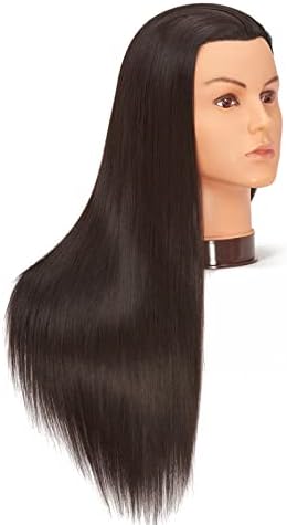 26-28'' Mannequin Head Yaki Synthetic Fiber Hair Styling Training Head Dolls for Cosmetology Manikin Maniquins Practice Head with Stand (9926LB0220) - Image 2