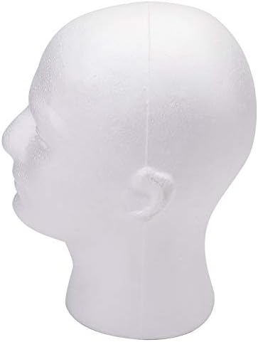 Foraineam 2 Pack Male Foam Head 11 Inch Man Mannequin Manikin Foam Heads Wig Display Holder Hats Glasses Display Stand - Image 3