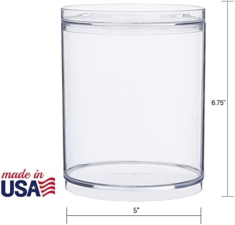 STORi Bella Tall Scrunchie Holder | Stackable Clear Plastic Container (Set of 2) Round Vanity Storage Organizers with Lids for Hair Accessories & Beauty Supplies | Made in USA - Image 5