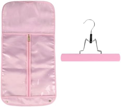 Silk Hair Extension Storage Bag Portable Satin Wig Bags Storage Bags with Hanger for Hairpieces Wooden Hanger Carrier Satin Bags for Wigs Hair Display by GlamorDove