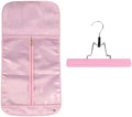 Silk Hair Extension Storage Bag Portable Satin Wig Bags Storage Bags with Hanger for Hairpieces Wooden Hanger Carrier Satin Bags for Wigs Hair Display by GlamorDove
