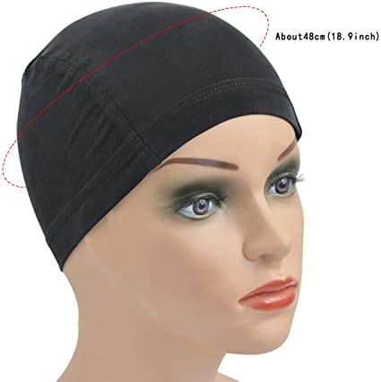 1 Pc Cool Breathable Wig Cap with Elastic Band Stretchable Dome Cap for Wigs (Black) - Image 3