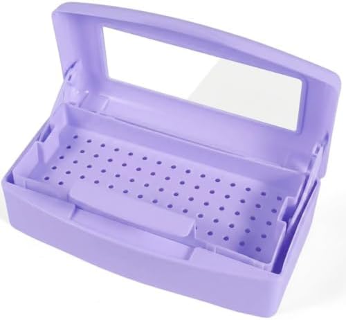 YoleShy Nail Tool Cleaning Box Purple Plastic Clean Container for Tweezers by YoleShy