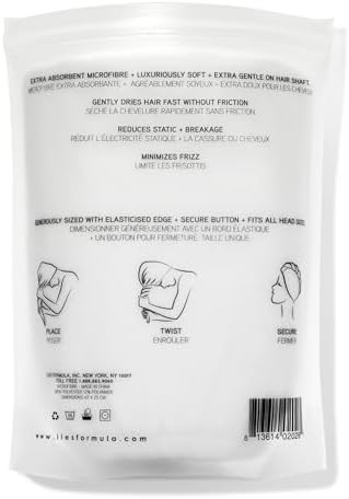 ILES FORMULA Ultra-Soft Microfiber Turban Towel for Curly Hair - White - Image 2