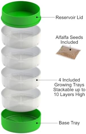 KITCHEN CROP Deluxe Seed Sprouter with 4 Growing Trays and 1 Seed Packets, (Alfalfa Seeds) Easily Grow Sprouts Indoors for a Healthy Lifestyle - Image 3