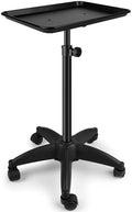 Salon Tray Cart with Storage Platform, Aluminum Tattoo Tray on Wheels, Hairstylist Service Rolling Trolley Adjustable Height Storage Utility Cart for Salon & Spa Use (Black) by PULNDA