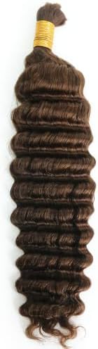YWIGS Deep Wave Bulk Braiding Human Hair for Boho Braids #4 100G 20inch - Image 6