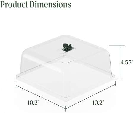 Vego garden Seedling Dome Cover 10" x 10" Food-Grade PET Plastic with Drip Irrigation & Vented Airflow for Seeds Growing Starting (16-Pack) - Image 2