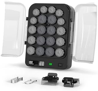 DAN Technology Hot Rollers for Long, Medium and Short Hair, 20-Piece Heated Electric Rollers with Clips, 3 Sizes for Curls and Hair Volume, Ionic Conditioning, 2 Heat Settings, 120V by DANTECHNOLOGY