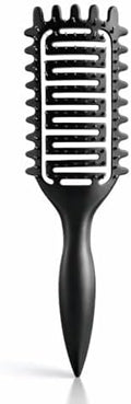 Curl Defining Brush for Curly Hair, Vented Detangling Hair Brush for Wet and Dry Styling, Curved Brush for Shaping and Smoothing Curl Clumps, Lightweight Hair Brush （Black） by Yingbtr