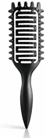 Curl Defining Brush for Curly Hair, Vented Detangling Hair Brush for Wet and Dry Styling, Curved Brush for Shaping and Smoothing Curl Clumps, Lightweight Hair Brush （Black） by Yingbtr