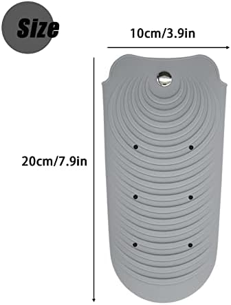 Heat Insulating Silicone Mat Pouch for Hair Styling Tools, Curling & Flat Irons Anti-Slip Travel Cover, Small Portable Straightener Pad for Curler Wands Storage, Hot Waver (Grey) - Image 2
