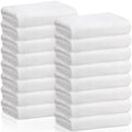 SmoothNovelty 16 Pack Microfiber Bath Towels Bulk, Simple, White by SmoothNovelty