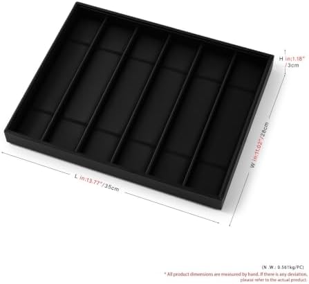 6 Slot Watch Tray, Watch Organizer for Drawer & Dresser Black - Image 2