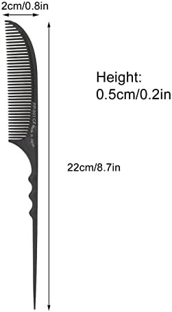 Rat Tail Comb, Professional Grade Heat Teasing Comb Hairdressing Styling Salon Combs for All Hair Types Black (PP-801) - Image 4