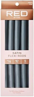 Red by Kiss Satin Flexi Heatless Curling Rods, Damage Free & Frizz Free No Heat Soft Curls, Silky Satin to Prevent Breakage, Comfortable Pin-Free Styling, Gentle Rollers for All Hair Types by REDbyKISS