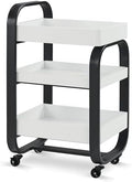 BarberPub 3-Tier Salon Trolley Cart with Locking Wheels Black 2085 by BarberPub