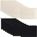 meekoo 16 Pcs Blank Canvas Zipper Pouch Pencil Bag Bulk, M, Beige and Black by meekoo