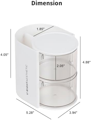 FABROK 2-Layer Hair Accessories Organizer with Hair Brush Holder, White - Image 2