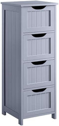 Yaheetech Bathroom Storage Cabinet, 12" W Slim 4-Drawer Design, Gray by Yaheetech