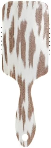 White Brown Print Cow Hair Brush Wet & Dry Tangle-Free Hair Brush for Women & Men Soft Bristles Through Tangles For All Hair Types by Unknown