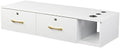 Wall Mount Styling Barber Station for Hair Stylist, Beauty Salon Spa Equipment, Salon Cabinet Station with Locked Storage Drawer, 3 Hair Dryer Holders (White) by Unknown