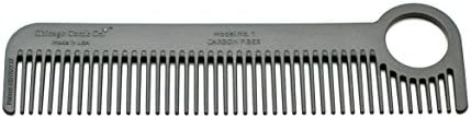 Chicago Comb Model 1 Carbon Fiber, Made in USA, smooth, strong, and light, anti-static, heat-resistant, 5.5 inches (14 cm) long, ultimate daily use, pocket, and travel comb by ChicagoComb