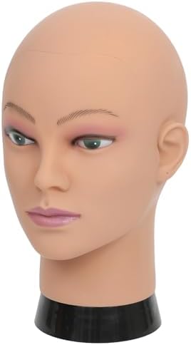 Mannequin Head Bald Female Cosmetology Manikin Head for Wigs Making Wig Display Hat Display Glasses Display Hairdressing Training Head Doll Head with Clamp - Image 2