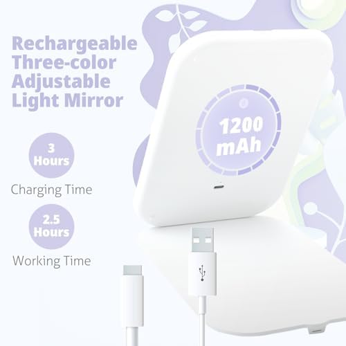 Travel Makeup Mirror, Portable Rechargeable Mirror with Lights - Image 6