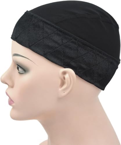 Wig Grip Cap for Women Non Slip with Wig Grip Band 2-in-1 Adjustable Bamboo Fiber Wig Caps for Women (Black) - Image 4