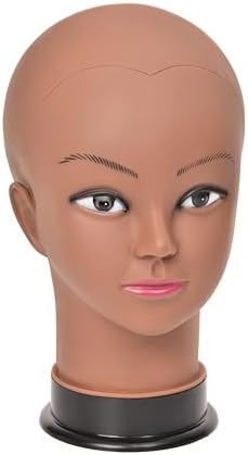 Bald Female Mannequin Head 22 Inches Big Head Circumference Makeup Training Head Wig Head Professional Cosmetology for Wig Making and Display Hat Helmet Glasses Display Head Model with Clamp Stand - Image 4