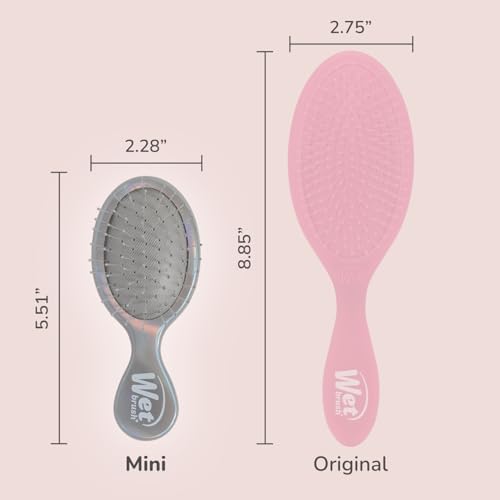 Wet Brush Mini Detangler Hair Brush, Chrome (Iridescence Icon), Detangling Travel Hairbrush, Ultra-Soft IntelliFlex Bristles Glide Through Tangles with Ease, Pain-Free, All Hair Types, Limited Edition - Image 5