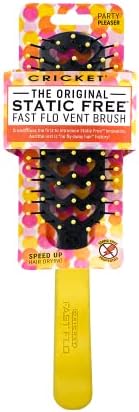 Cricket Static Free Fast Flo Color Vent Hair Brush - Quick and Blow Drying, Detangling, and Frizz-Free Styling - Anti-Static Bristles, Ideal for All Hair Types, Party Pleaser (Yellow) - Image 2