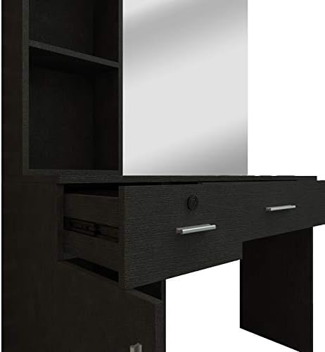 Wall Mounted Salon Station With Mirror & Left Shelf For Barber & Beauty - Image 4