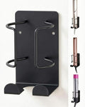 Curling Iron Holder, Stainless Steel Flat Iron Holder Wall Mount, Hair Straightener Holder for Bathroom Storage, Space Saving Hair Tool Organizer Black PTALSEAW by PTALSEAW-PortableDryerHolder