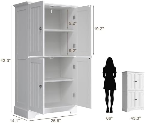 ChooChoo Bathroom Floor Cabinet with Adjustable Shelves - Image 3