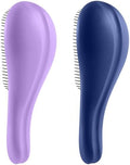 Detangling Hair Brush Set - 2 Pack Detangler Hairbrush with Ultra Soft Bristle for Effortless Tangle Removal - For Dry Wet Damaged Curly Hair for Men Women Girls Boys Kids - Blue & Purple by Aussumy