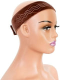 Wig Grip Band Flexible Velvet Scarf Adjustable Comfort Headband Wig Comfort Non-Slip Adjustable Fasten Wig Bands with Wavy Silicone (Brown) by HairTrustyPartner